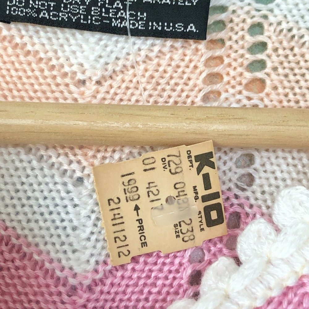 VTG Jolie New York Sweater Chevron Pastel - Picture 5 of 6